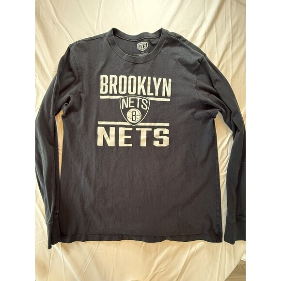 NBA Brooklyn Nets T-shirt Men's Large Basketball Distressed Logo Barclays East - Picture 1 of 6